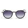 Round Polarized Sunglasses for Men & Women (Grey & Clear Lens | Black Frame - SLPMG7209)