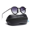 Round Polarized Sunglasses for Men & Women (Grey & Clear Lens | Black Frame - SLPMG7209)