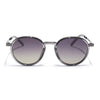 Round Polarized Sunglasses for Men & Women (Brown & Clear Lens | Grey Frame - SLPMG7211)