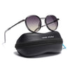 Round Polarized Sunglasses for Men & Women (Brown & Clear Lens | Grey Frame - SLPMG7211)