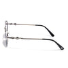 Oval Polarized Sunglasses for Men & Women (Grey & Clear Lens | Silver Frame - SLPMG7229)