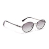 Oval Polarized Sunglasses for Men & Women (Brown & Clear Lens | Silver Frame - SLPMG7230)