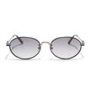 Oval Polarized Sunglasses for Men & Women (Brown & Clear Lens | Silver Frame - SLPMG7230)