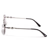 Oval Polarized Sunglasses for Men & Women (Brown & Clear Lens | Silver Frame - SLPMG7230)