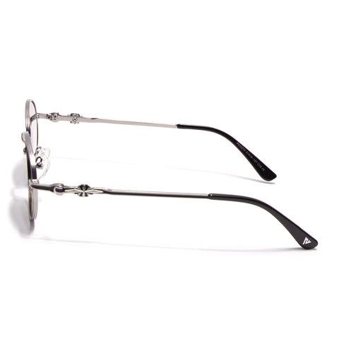 Oval Polarized Sunglasses for Men & Women (Brown & Clear Lens | Silver Frame - SLPMG7230)