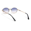 Oval Polarized Sunglasses for Men & Women (Grey & Brown Lens | Golden Frame - SLPMG7231)