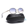 Oval Polarized Sunglasses for Men & Women (Grey & Brown Lens | Golden Frame - SLPMG7231)