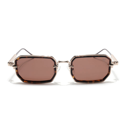 Rectangle Sunglasses (Brown Lens | Golden Frame - SLMG9086)