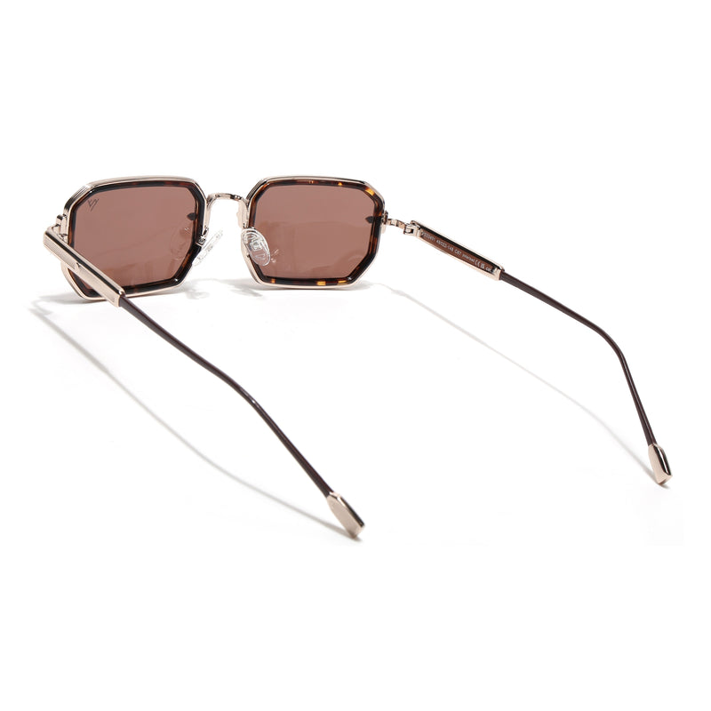 Rectangle Sunglasses (Brown Lens | Golden Frame - SLMG9086)