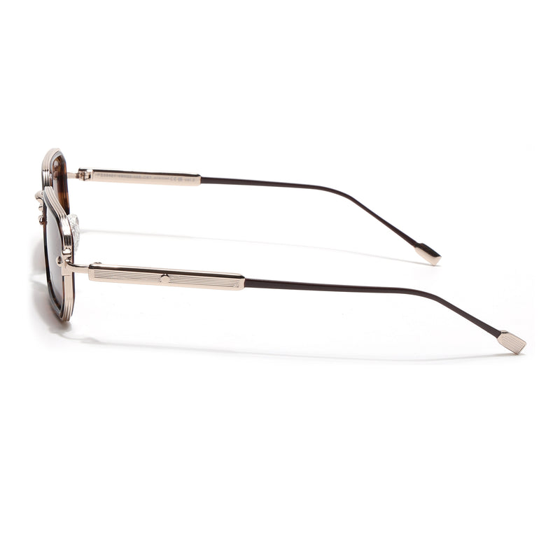 Rectangle Sunglasses (Brown Lens | Golden Frame - SLMG9086)