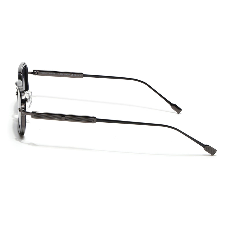 Rectangle Polarized Sunglasses (Black Lens | Gun Matel Frame - SLPMG9080)