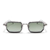 Rectangle Polarized Sunglasses (Green Lens | Silver Frame - SLPMG9081)