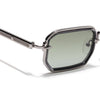 Rectangle Polarized Sunglasses (Green Lens | Silver Frame - SLPMG9081)