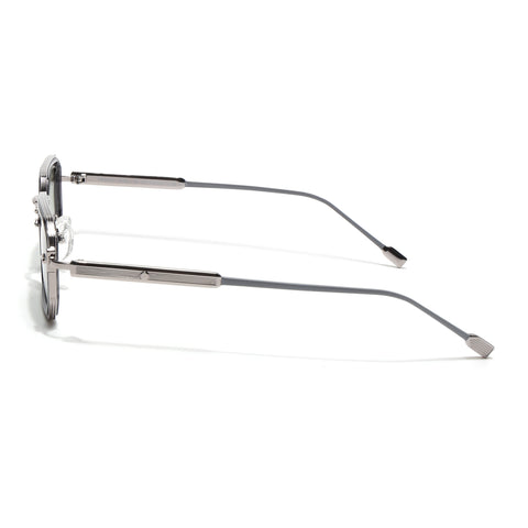 Rectangle Polarized Sunglasses (Green Lens | Silver Frame - SLPMG9081)