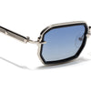 Rectangle Polarized Sunglasses (Blue Lens | Silver Frame - SLPMG9082)