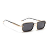 Rectangle Polarized Sunglasses (Black Lens | Golden Frame - SLPMG9083)