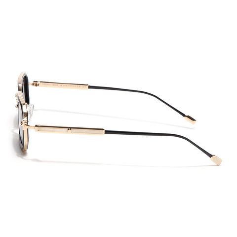 Rectangle Polarized Sunglasses (Black Lens | Golden Frame - SLPMG9083)