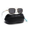 Rectangle Polarized Sunglasses (Black Lens | Golden Frame - SLPMG9083)