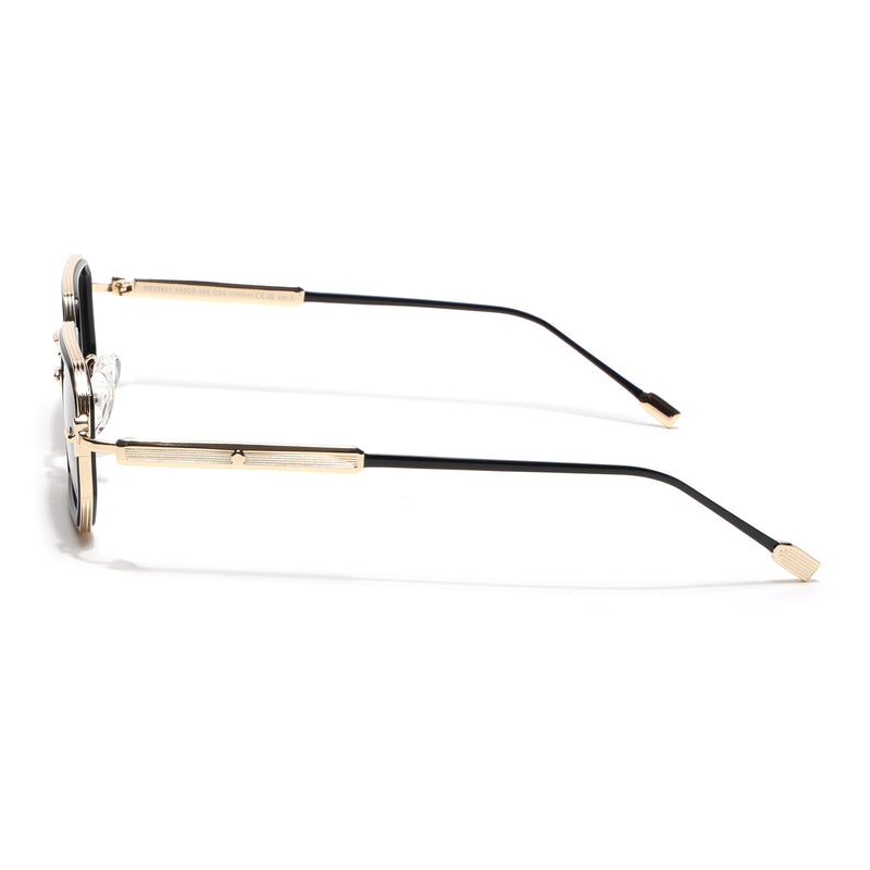 Rectangle Polarized Sunglasses (Olive Lens | Golden Frame - SLPMG9084)