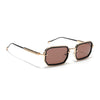 Rectangle Polarized Sunglasses (Brown Lens | Golden Frame - SLPMG9085)