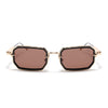 Rectangle Polarized Sunglasses (Brown Lens | Golden Frame - SLPMG9085)