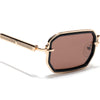 Rectangle Polarized Sunglasses (Brown Lens | Golden Frame - SLPMG9085)
