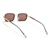 Rectangle Polarized Sunglasses (Brown Lens | Golden Frame - SLPMG9085)