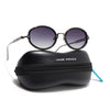 Oval Polarized Sunglasses (Black Lens | Gun Matel Frame - SLPMG9069)