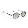 Oval Polarized Sunglasses (Green Lens | Silver Frame - SLPMG9070)