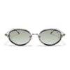 Oval Polarized Sunglasses (Green Lens | Silver Frame - SLPMG9070)