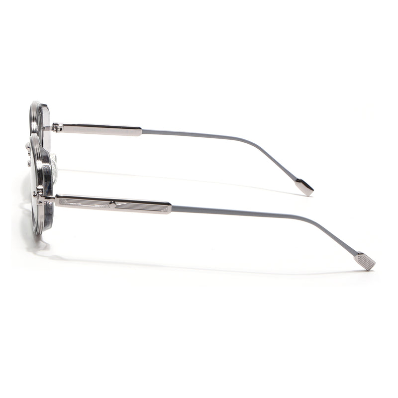 Oval Polarized Sunglasses (Green Lens | Silver Frame - SLPMG9070)