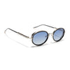 Oval Polarized Sunglasses (Blue Lens | Silver Frame - SLPMG9071)