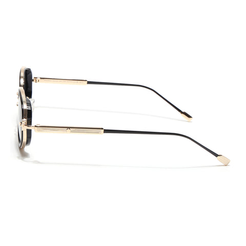 Oval Polarized Sunglasses (Black Lens | Golden Frame - SLPMG9072)