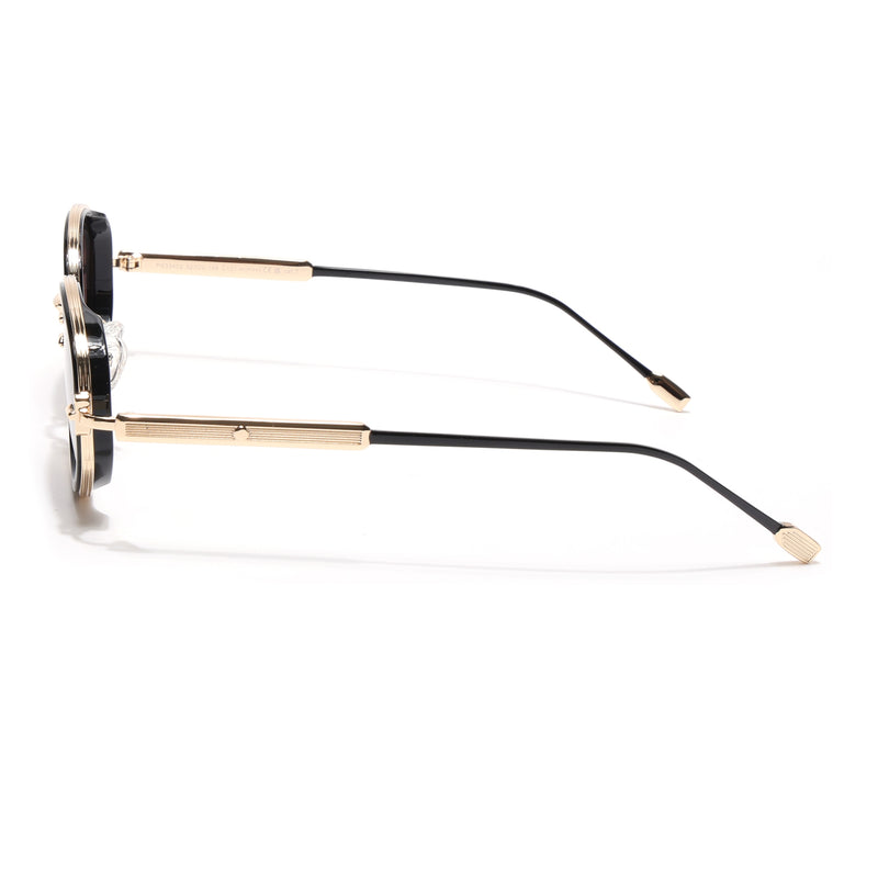 Oval Polarized Sunglasses (Brown Lens | Golden Frame - SLPMG9073)
