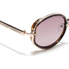 Oval Polarized Sunglasses (Red Lens | Golden Frame - SLPMG9074)