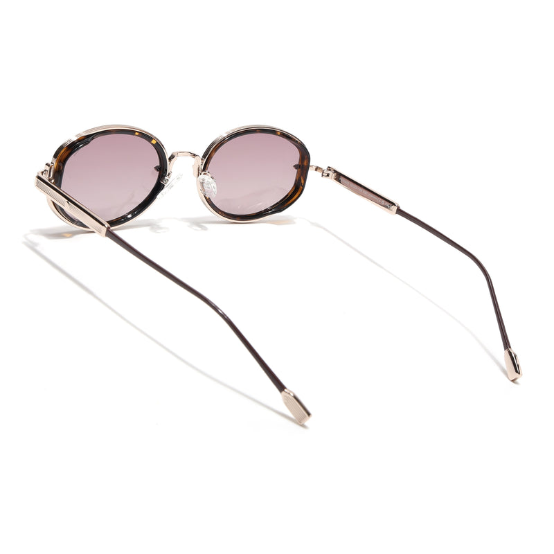 Oval Polarized Sunglasses (Red Lens | Golden Frame - SLPMG9074)