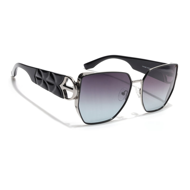 Oversize Polarized Sunglasses (Brown & Grey Lens | Grey Frame - SLPMG9103)