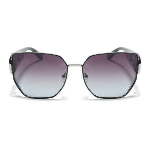 Oversize Polarized Sunglasses (Brown & Grey Lens | Grey Frame - SLPMG9103)