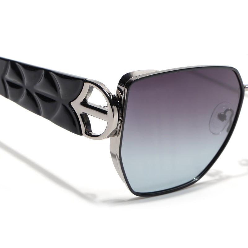Oversize Polarized Sunglasses (Brown & Grey Lens | Grey Frame - SLPMG9103)