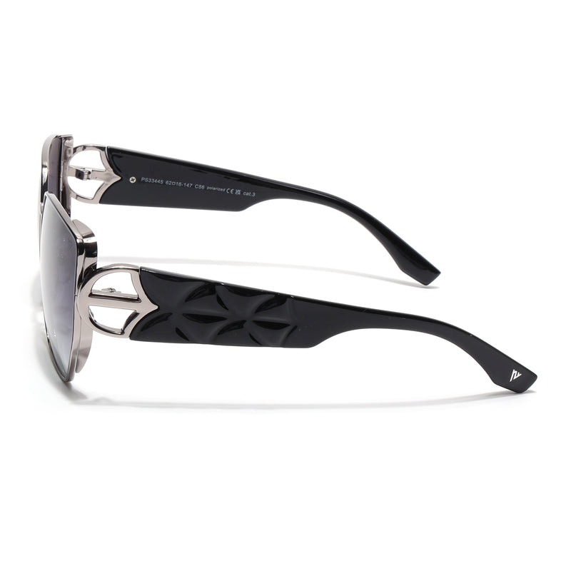 Oversize Polarized Sunglasses (Grey Lens | Grey Frame - SLPMG9104)