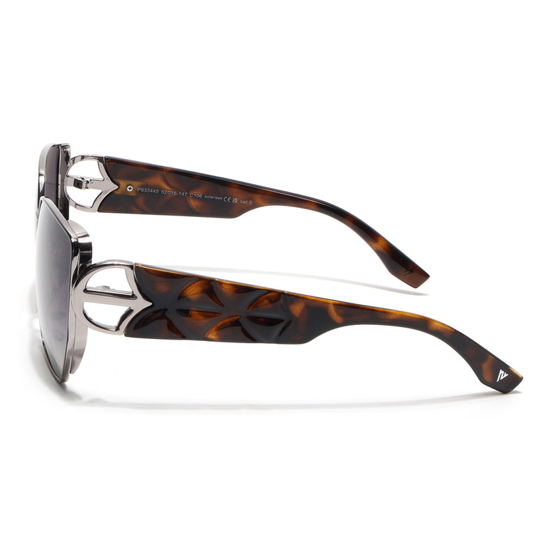 Oversize Polarized Sunglasses (Olive Lens | Grey Frame - SLPMG9105)