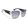 Oversize Polarized Sunglasses (Blue & Brown Lens | Golden Frame - SLPMG9106)