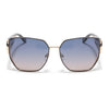 Oversize Polarized Sunglasses (Blue & Brown Lens | Golden Frame - SLPMG9106)