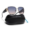 Oversize Polarized Sunglasses (Blue & Brown Lens | Golden Frame - SLPMG9106)