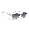 Hexagonal Polarized Sunglasses (Grey Lens | Silver Frame - SLPMG9076)