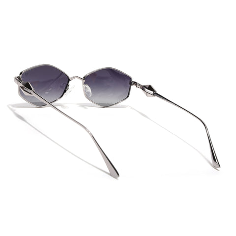 Hexagonal Polarized Sunglasses (Grey Lens | Silver Frame - SLPMG9076)