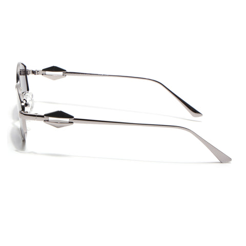 Hexagonal Polarized Sunglasses (Grey Lens | Silver Frame - SLPMG9076)