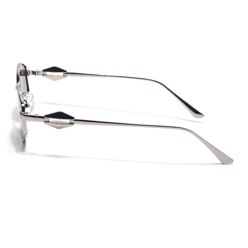 Hexagonal Polarized Sunglasses (Grey Lens | Silver Frame - SLPMG9076)
