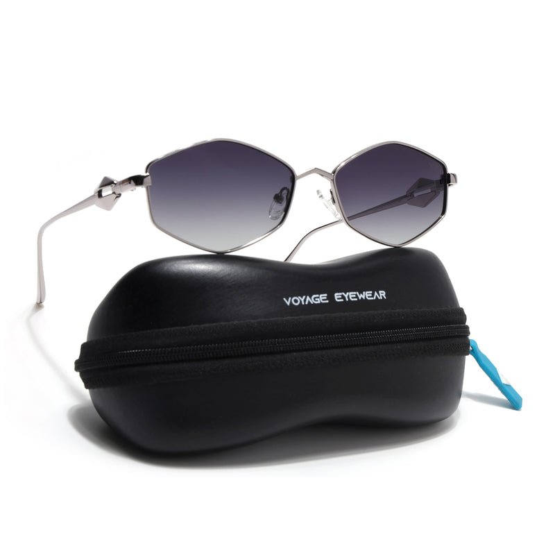 Hexagonal Polarized Sunglasses (Grey Lens | Silver Frame - SLPMG9076)