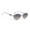 Hexagonal Polarized Sunglasses (Olive Lens | Silver Frame - SLPMG9077)